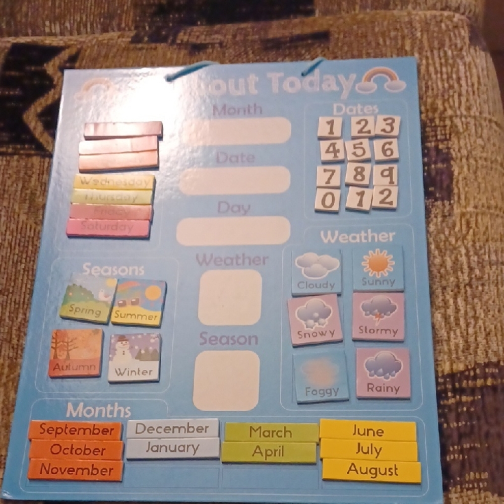 4/$60 Educational Weather and Date Chart